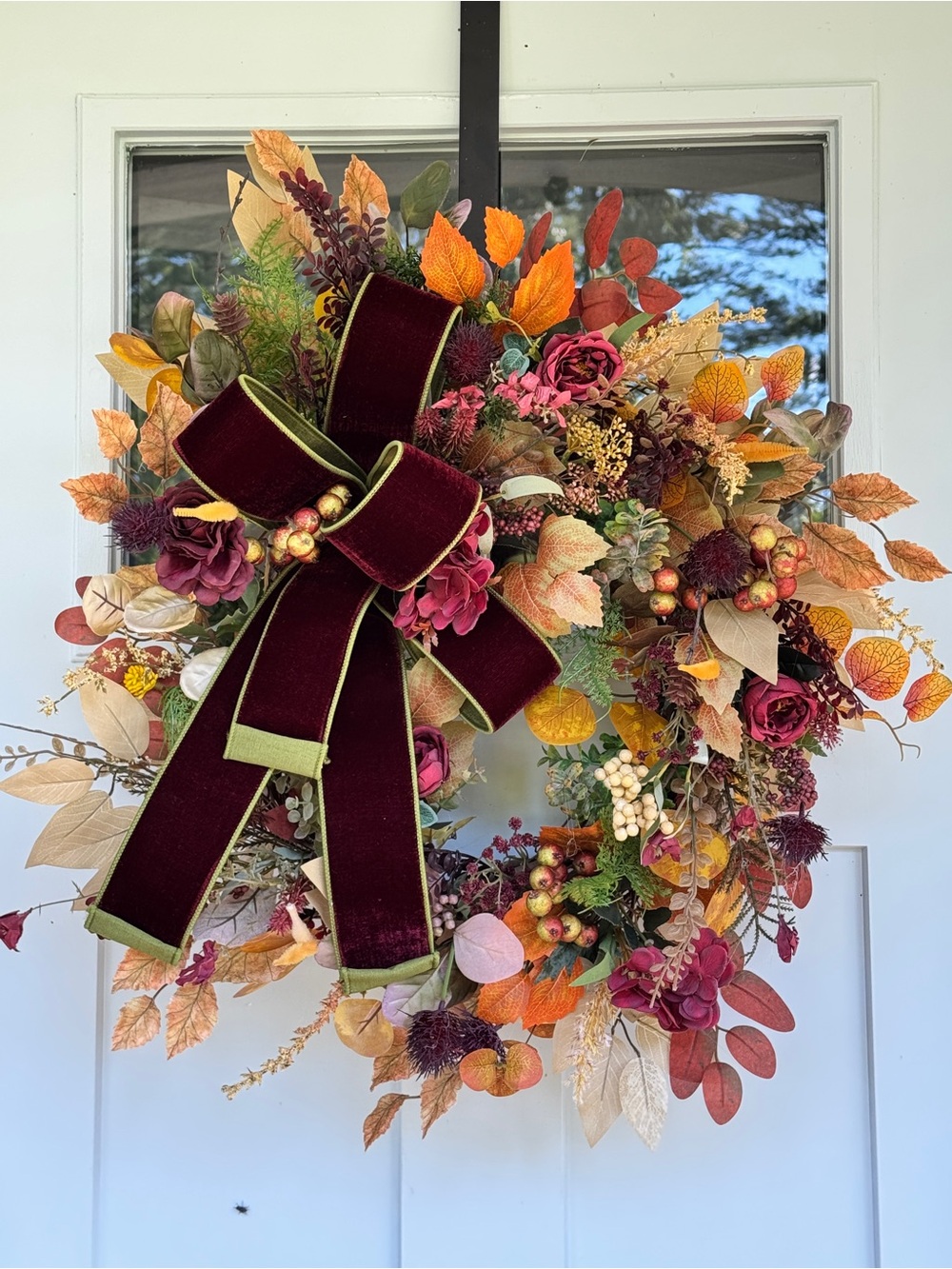 Burgundy Velvet & Autumn Wreath - Picture 7 of 8